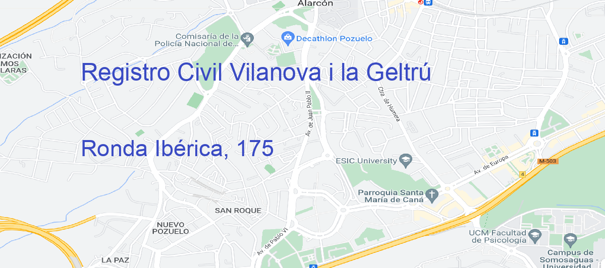 Oficina Calle Ronda Ibérica, 175 en Vilanova i la Geltrú - Registro Civil