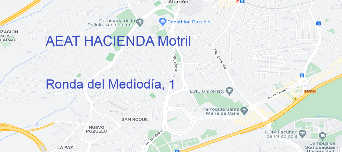 Oficina Calle Ronda del Mediodía, 1 en Motril - AEAT HACIENDA