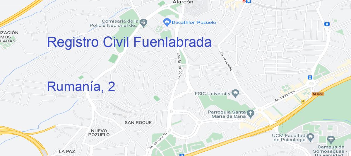 Oficina Calle Rumanía, 2 en Fuenlabrada - Registro Civil
