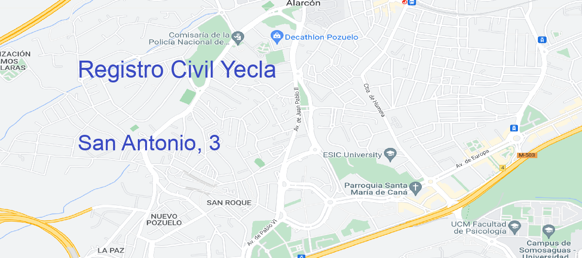 Oficina Calle San Antonio, 3 en Yecla - Registro Civil