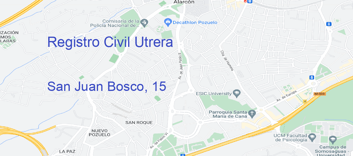 Oficina Calle San Juan Bosco, 15 en Utrera - Registro Civil