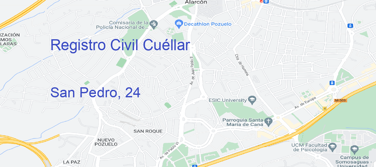 Oficina Calle San Pedro, 24 en Cuéllar - Registro Civil
