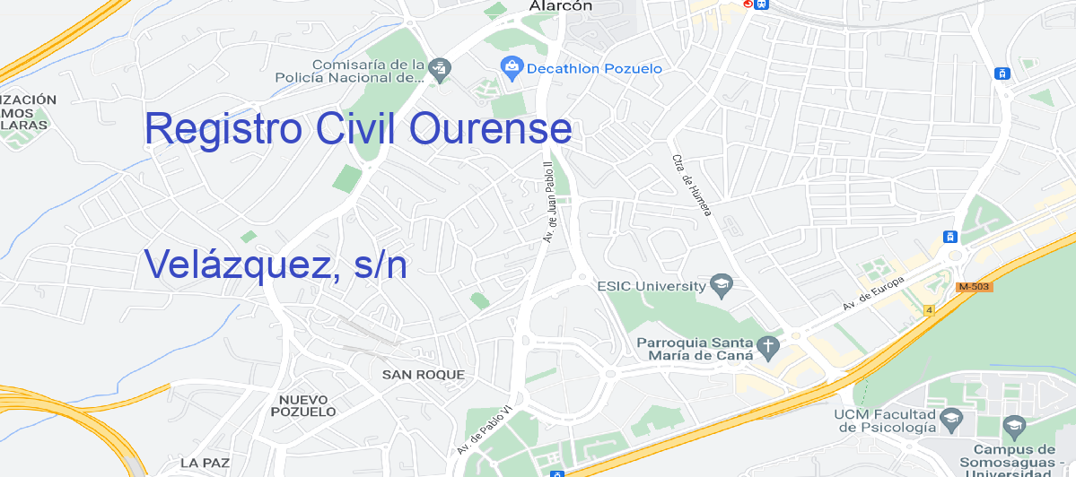 Oficina Calle Velázquez, s/n en Ourense - Registro Civil
