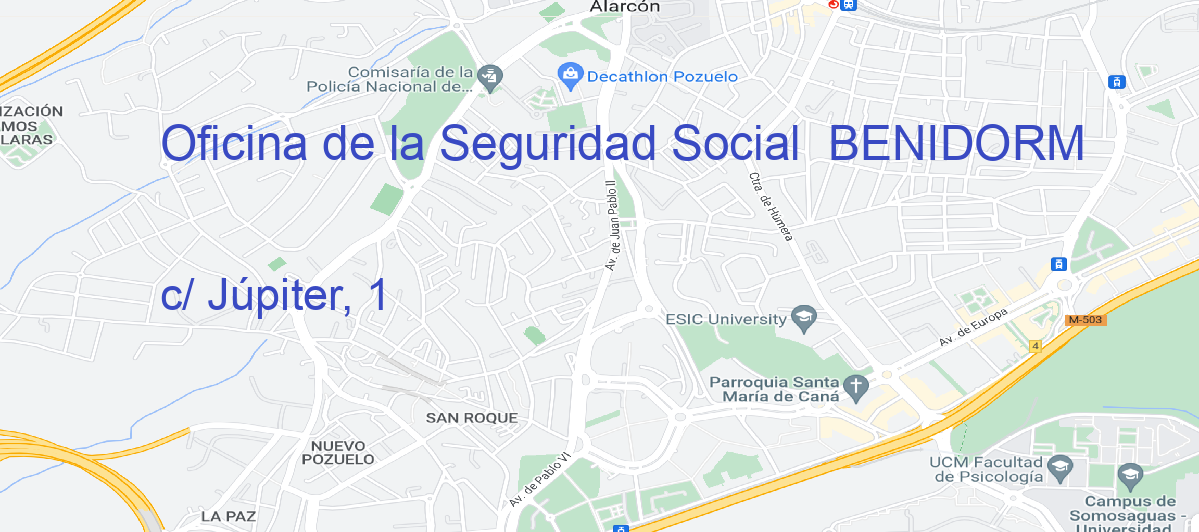Oficina Calle c/ Júpiter, 1 en Benidorm - Oficina de la Seguridad Social 